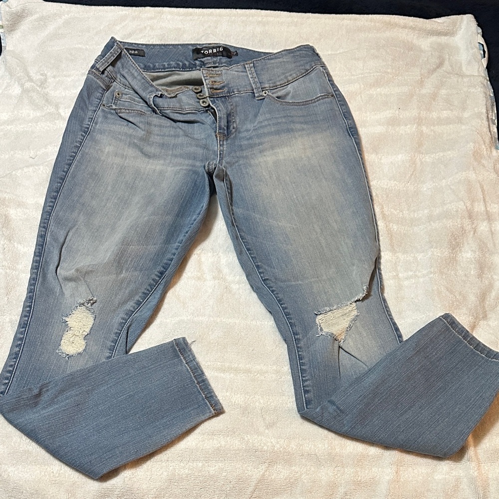 Torrid Light Blue Distressed Jegging